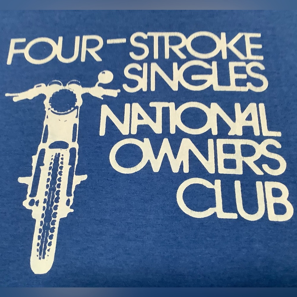 Vintage Motorcycle Blue Graphic Tee size large